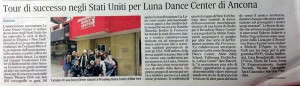 Tour di successi negli Stati Uniti per la Luna Dance Center di Ancona